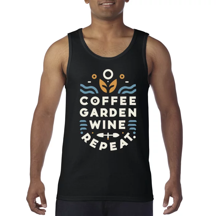 Coffee Garden Wine Repeat Tank Top