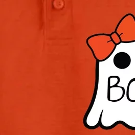 Cute Ghost With Bow Boo Halloween For Girls Kids Dry Zone Grid Performance Polo