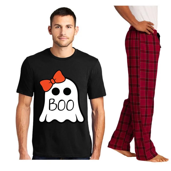 Cute Ghost With Bow Boo Halloween For Girls Kids Pajama Set