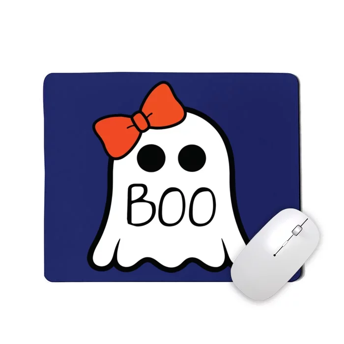 Cute Ghost With Bow Boo Halloween For Girls Kids Mousepad