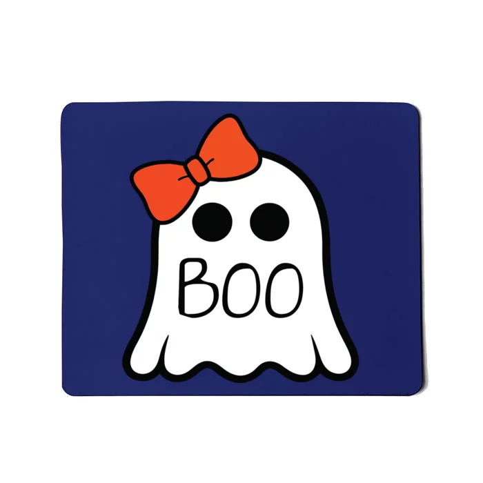 Cute Ghost With Bow Boo Halloween For Girls Kids Mousepad