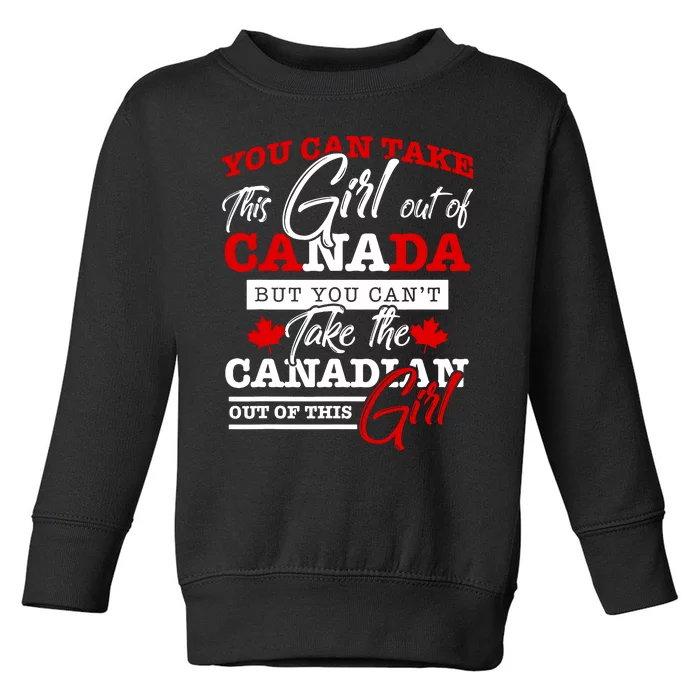 Canadian Girl Women Gifts Maple Leaf Canada Toddler Sweatshirt