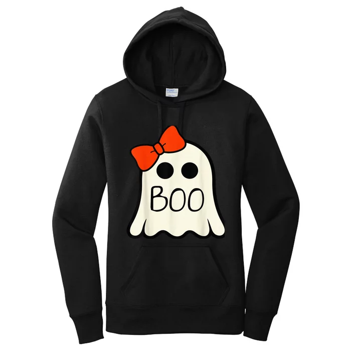 Cute Ghost with Bow Boo Halloween For Girls Kid Toddler Women's Pullover Hoodie