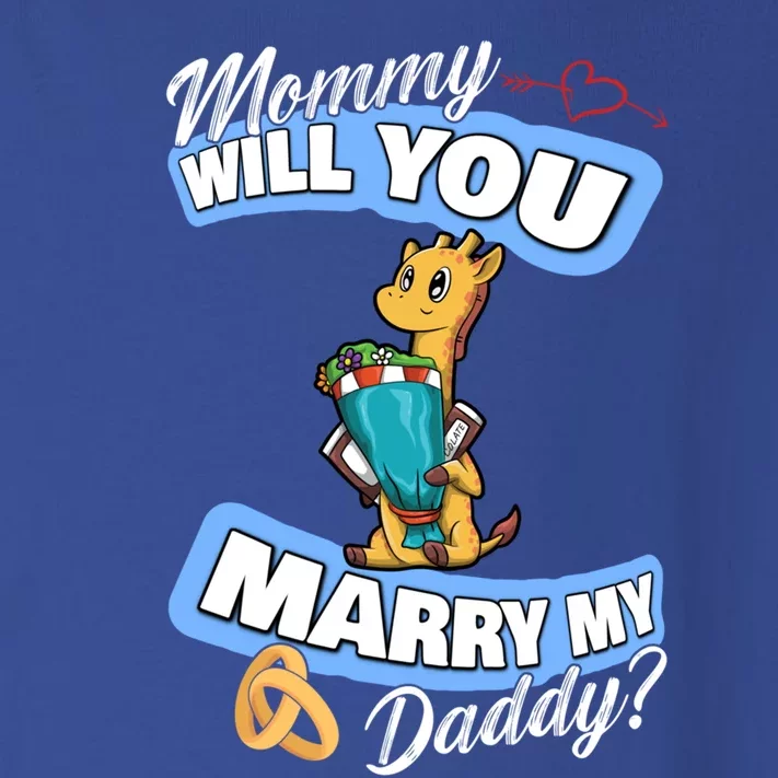 Cute Giraffe Wedding Offer Mommy Will You Marry My Daddy Gift Toddler Long Sleeve Shirt