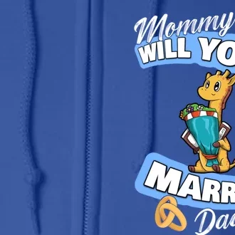 Cute Giraffe Wedding Offer Mommy Will You Marry My Daddy Gift Full Zip Hoodie