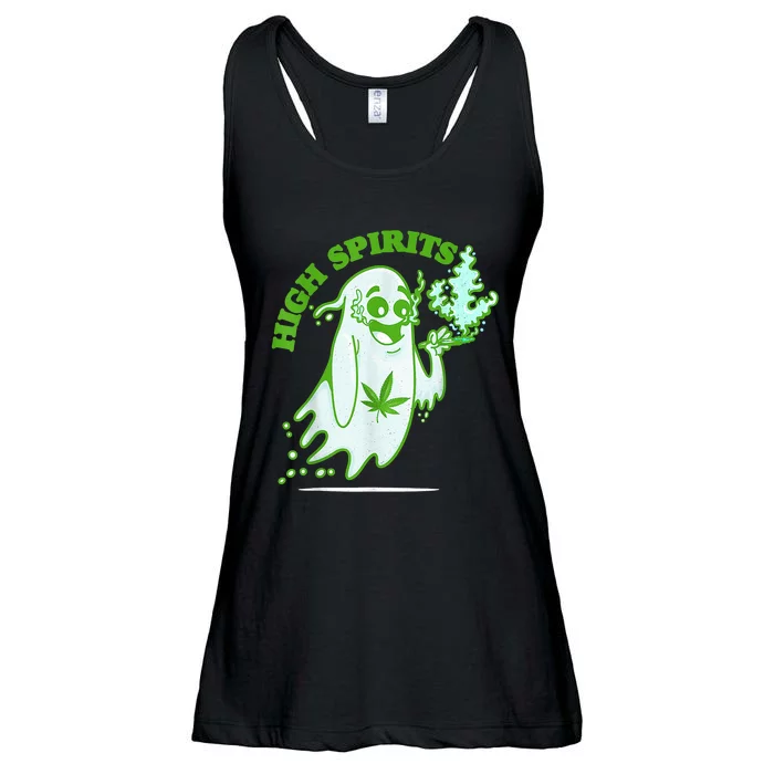 Cannabis Ghost Weed Smokers Funny Trending Ladies Essential Flowy Tank