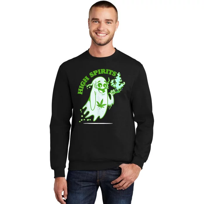 Cannabis Ghost Weed Smokers Funny Trending Tall Sweatshirt