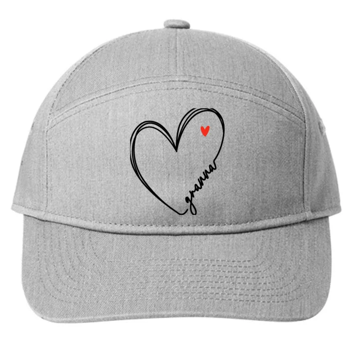 Cute granna With Heart Girl Wo Mom Mother 7-Panel Snapback Hat