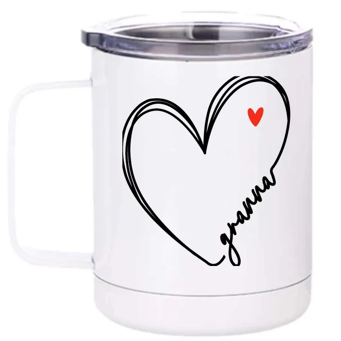 Cute granna With Heart Girl Wo Mom Mother Front & Back 12oz Stainless Steel Tumbler Cup