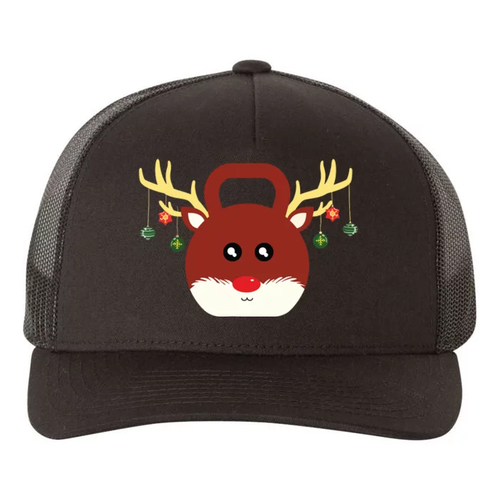 Christmas Gym Workout Reindeer Kettlebell Xmas For Gym Lover Yupoong Adult 5-Panel Trucker Hat