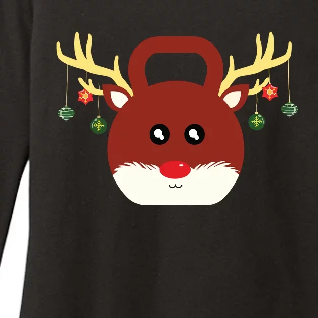 Christmas Gym Workout Reindeer Kettlebell Xmas For Gym Lover Womens CVC Long Sleeve Shirt