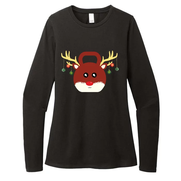 Christmas Gym Workout Reindeer Kettlebell Xmas For Gym Lover Womens CVC Long Sleeve Shirt