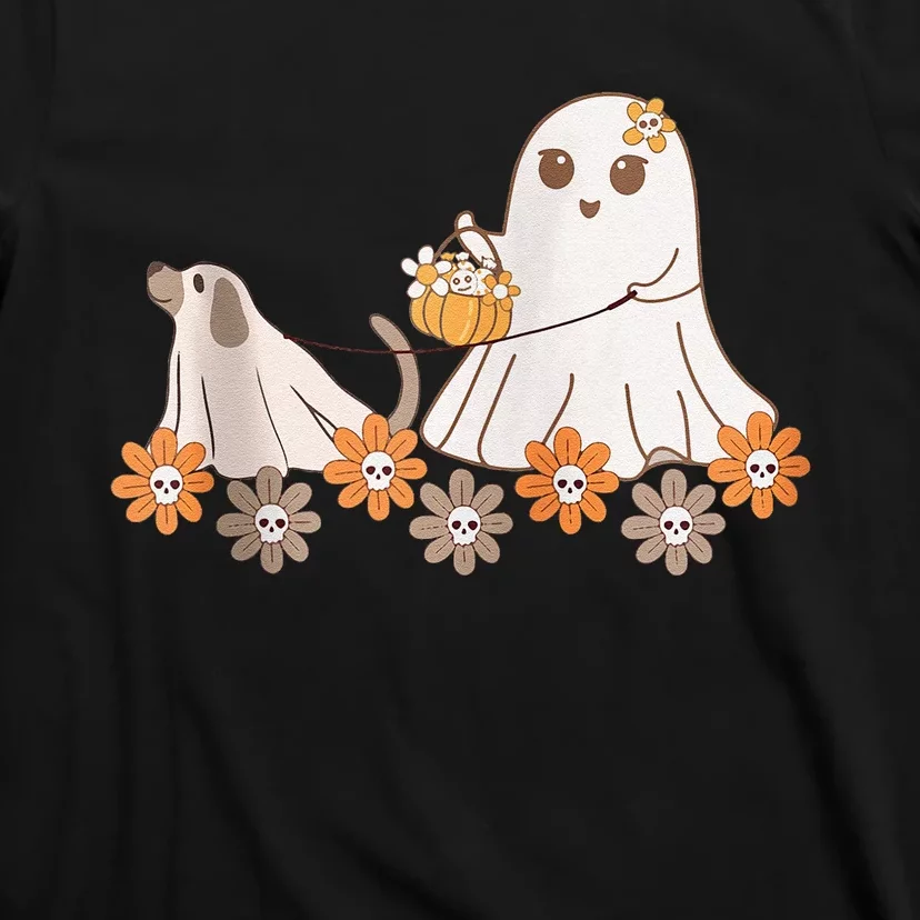 Cute Ghost Walking Dog T-Shirt