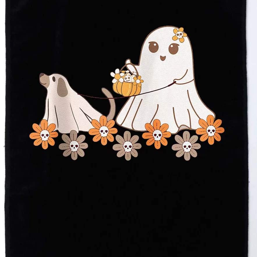 Cute Ghost Walking Dog Platinum Collection Golf Towel