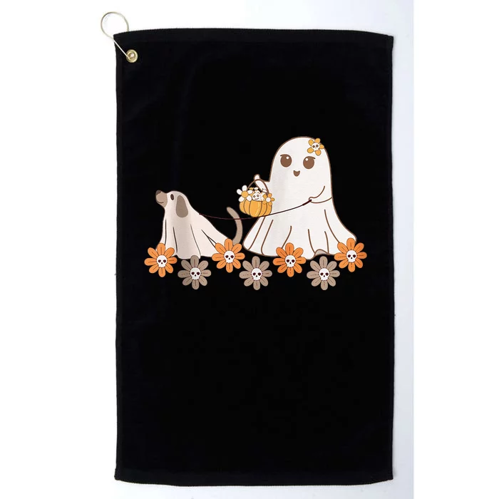 Cute Ghost Walking Dog Platinum Collection Golf Towel