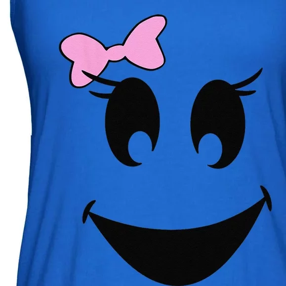 Cute Ghost With Bow Ghoul Face Halloween Ladies Essential Flowy Tank