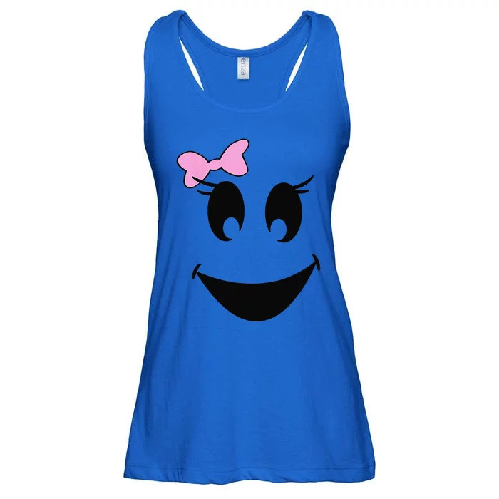 Cute Ghost With Bow Ghoul Face Halloween Ladies Essential Flowy Tank