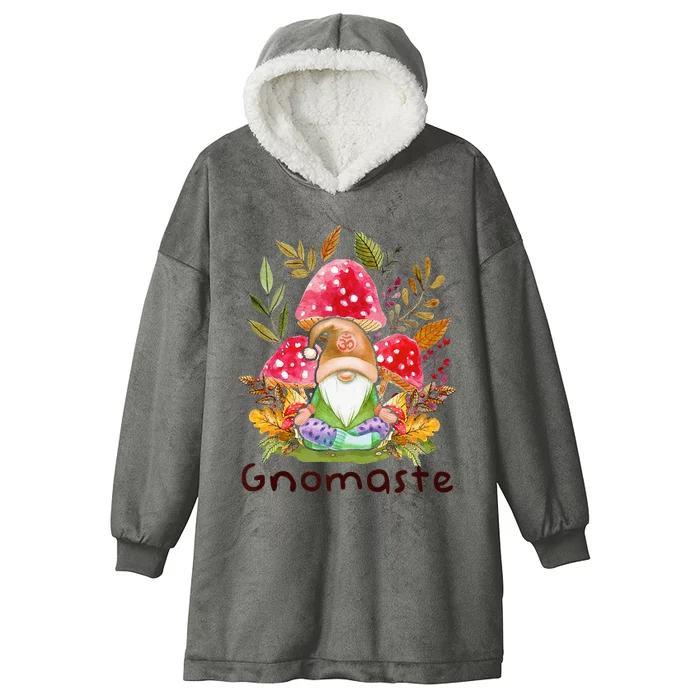 Cute Gnomaste Yoga Gnome Namaste Meditation Zen Hooded Wearable Blanket