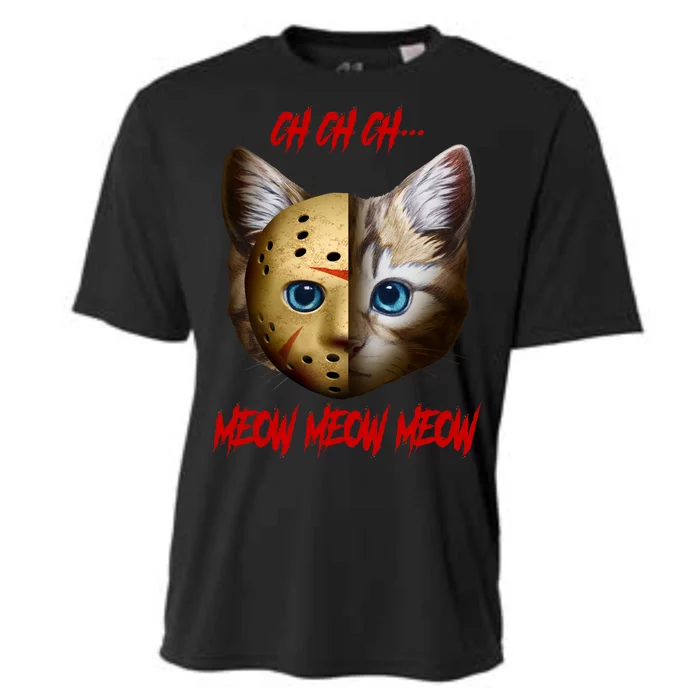 Ch Ch Ch Meow Meow Meow Cat Horror Movie Cooling Performance Crew T-Shirt