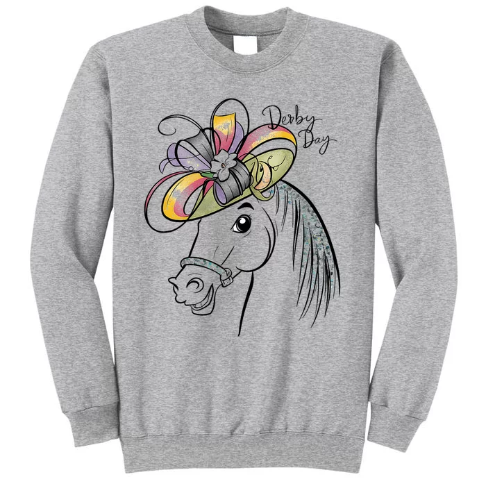 Cute Horse 150th Derby Day 2024 Horse Racing Fascinator Hat Tall Sweatshirt