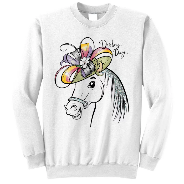 Cute Horse 150th Derby Day 2024 Horse Racing Fascinator Hat Sweatshirt