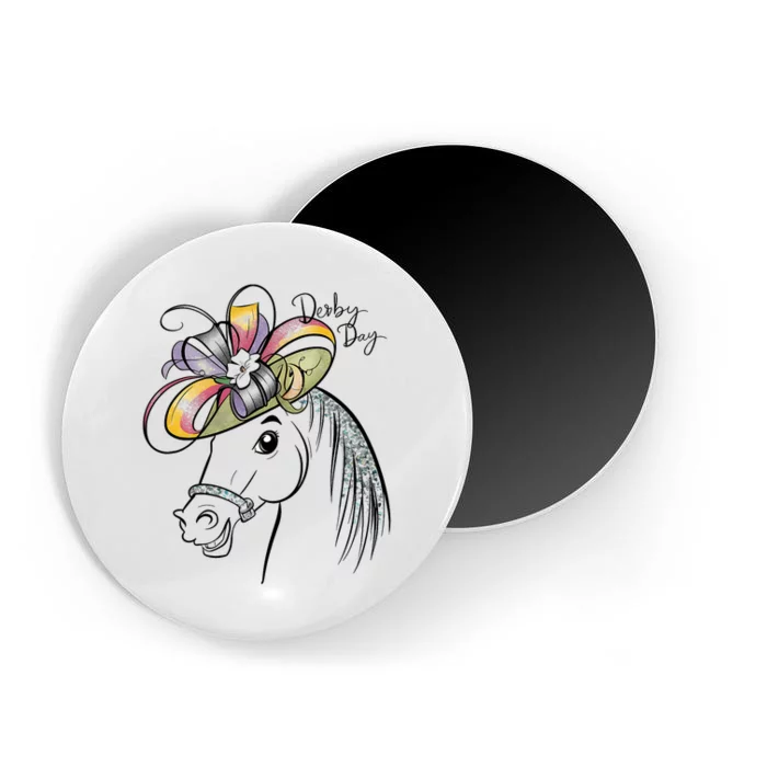 Cute Horse 150th Derby Day 2024 Horse Racing Fascinator Hat Magnet