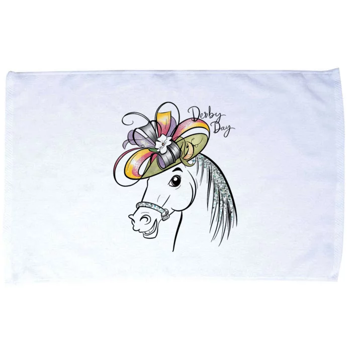 Cute Horse 150th Derby Day 2024 Horse Racing Fascinator Hat Microfiber Hand Towel