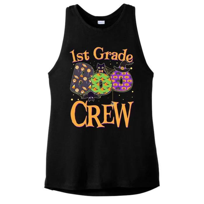 Cute Halloween 1st Grade Boo Crew Ladies Tri-Blend Wicking Tank