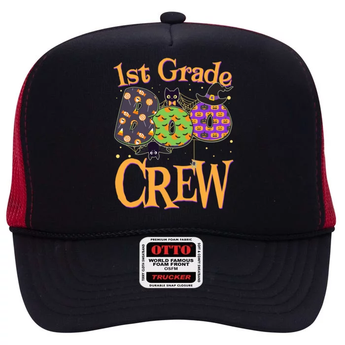 Cute Halloween 1st Grade Boo Crew High Crown Mesh Trucker Hat