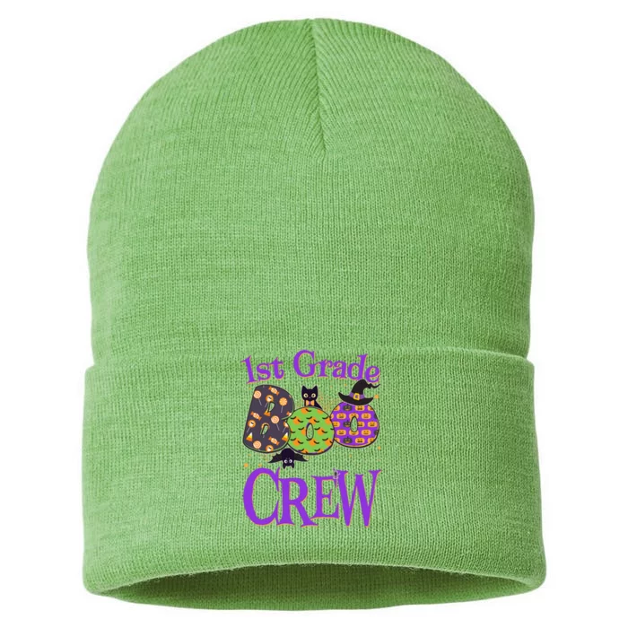 Cute Halloween 1st Grade Boo Crew Sustainable Knit Beanie