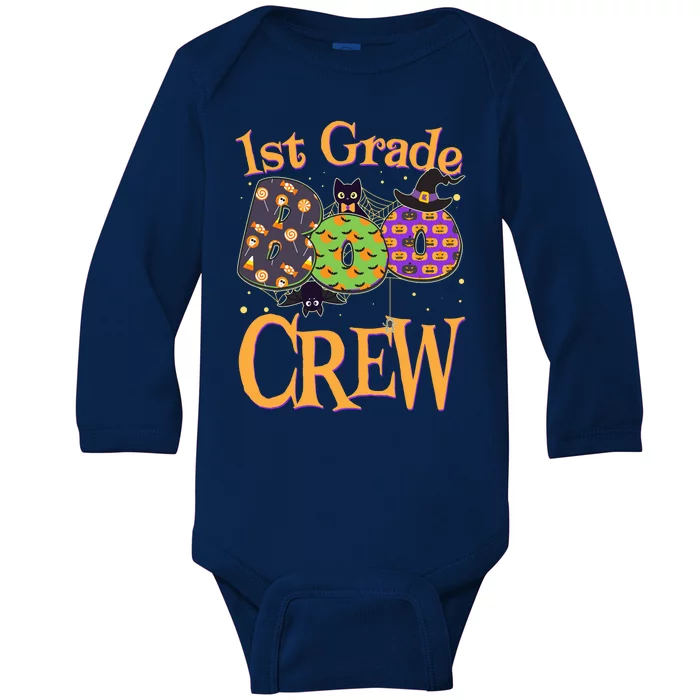 Cute Halloween 1st Grade Boo Crew Baby Long Sleeve Bodysuit