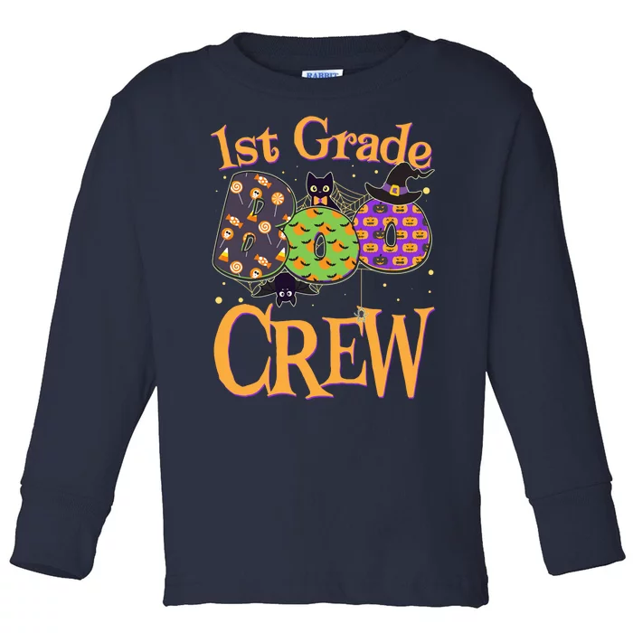 Cute Halloween 1st Grade Boo Crew Toddler Long Sleeve Shirt