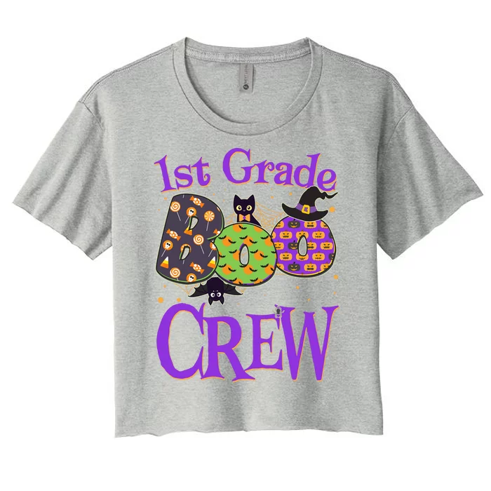 Cute Halloween 1st Grade Boo Crew Women's Crop Top Tee