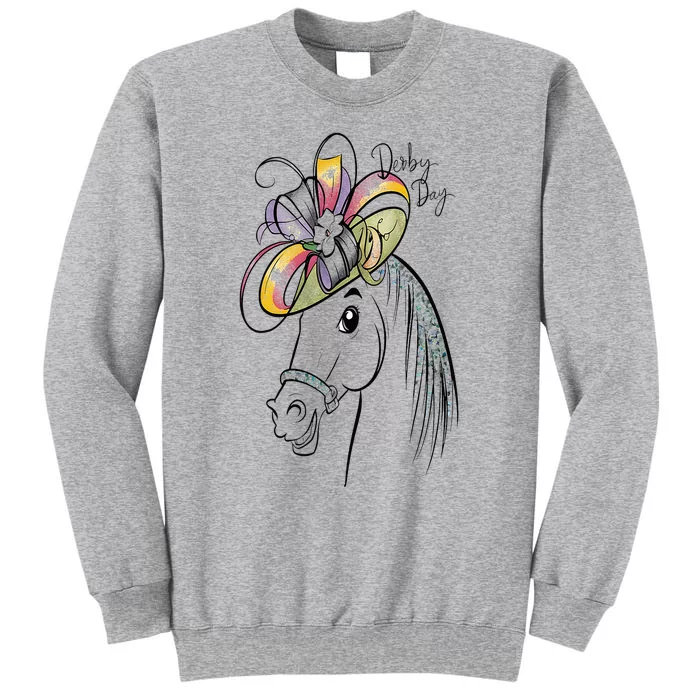 Cute Horse 150th Derby Day 2024 Horse Racing Fascinator Hat Tall Sweatshirt