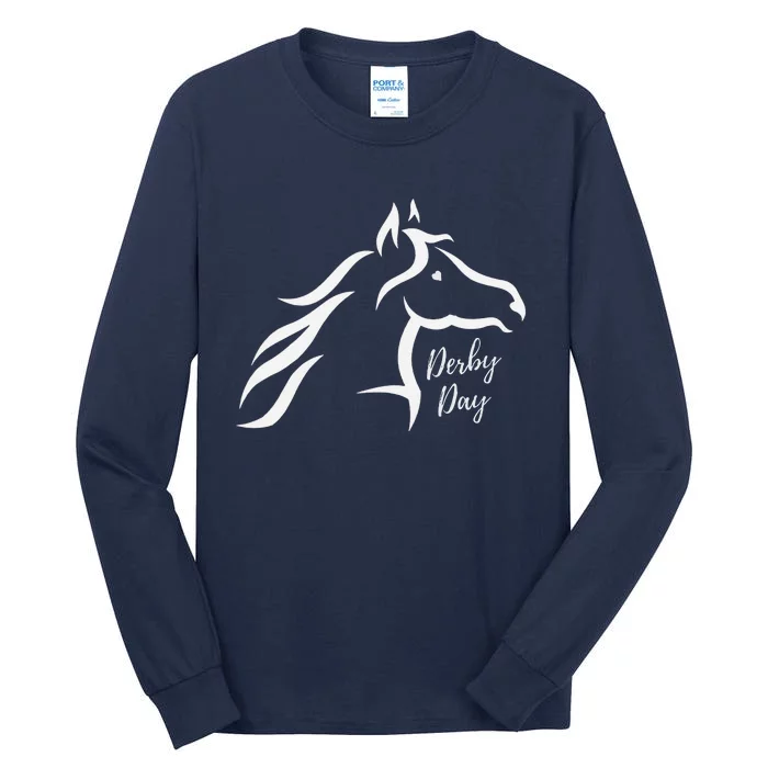 Cute Horse 150th Derby Day 2024 Horse Racing Fascinator Hat Tall Long Sleeve T-Shirt