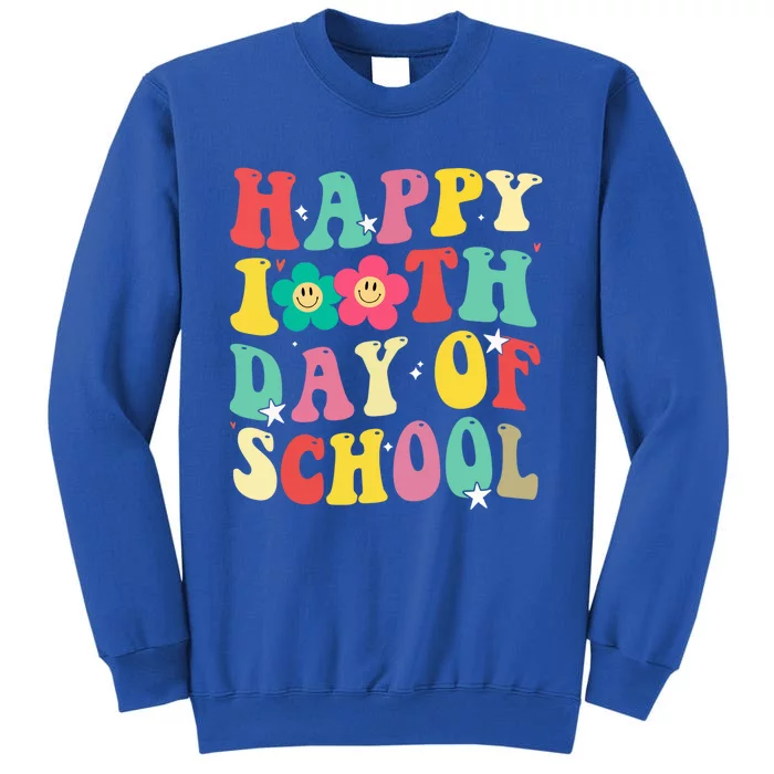 Cute Happy 100th Day Of School Teacher 100 Days Groovy Cute Gift Tall Sweatshirt