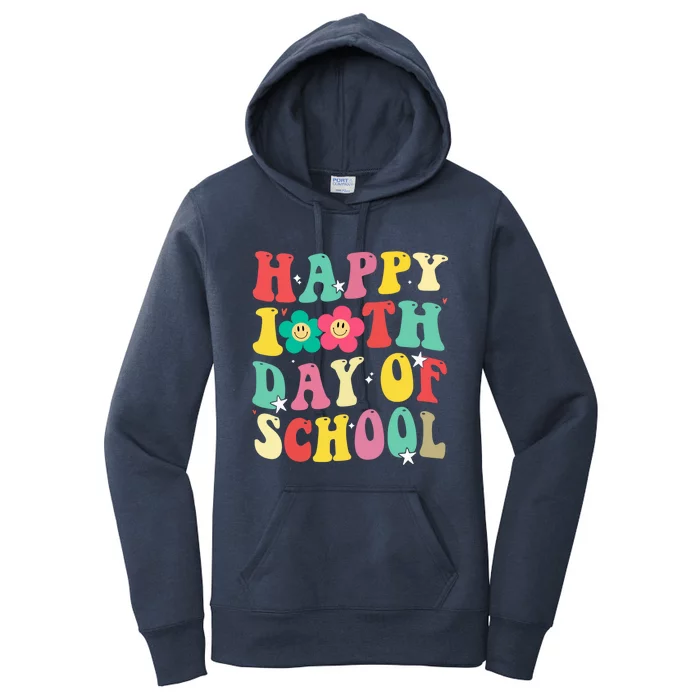 Cute Happy 100th Day Of School Teacher 100 Days Groovy Cute Gift Women's Pullover Hoodie