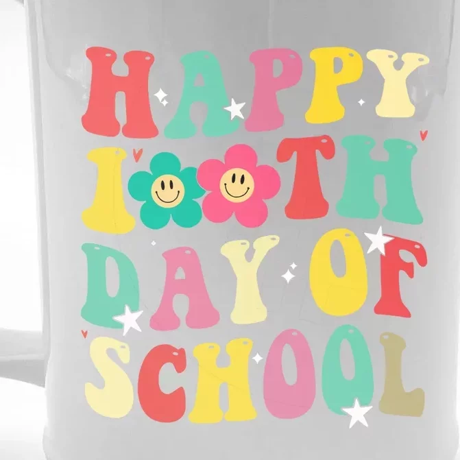 Cute Happy 100th Day Of School Teacher 100 Days Groovy Cute Gift Front & Back Beer Stein