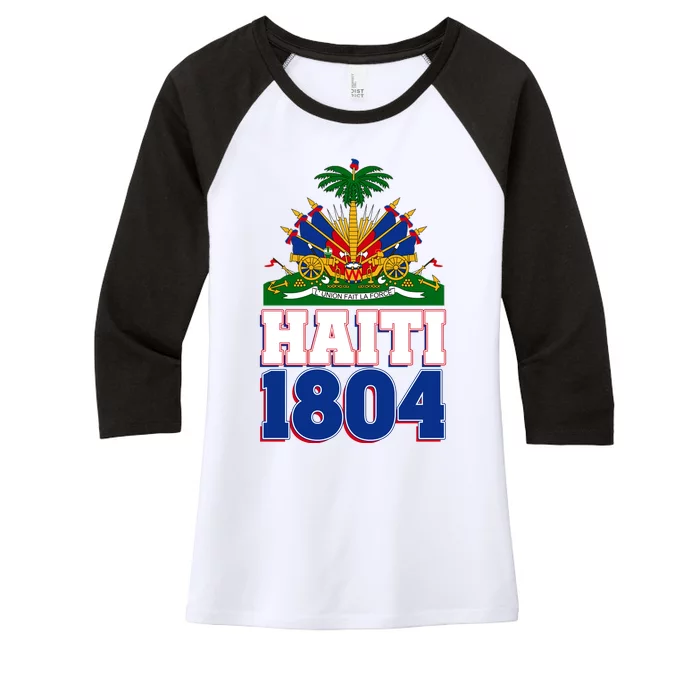 Celebrate Haiti 1804 Revolution Women's Tri-Blend 3/4-Sleeve Raglan Shirt