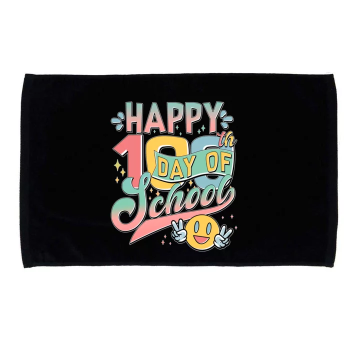 Cute Happy 100th Day Of School Microfiber Hand Towel