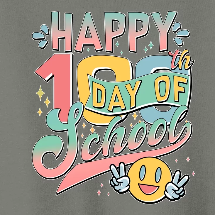 Cute Happy 100th Day Of School Toddler T-Shirt