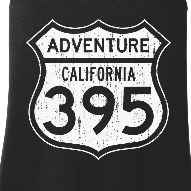 California Highway 395 Hiking Fishing Climbing Adventure Ladies Essential Tank