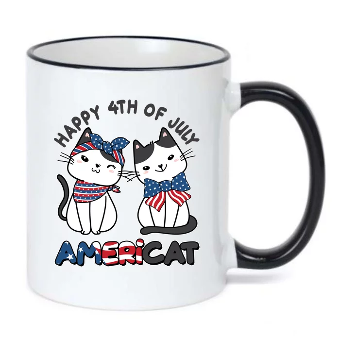 Cute Happy 4th Of July Americat Black Color Changing Mug