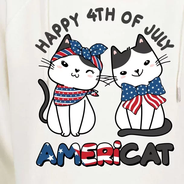 Cute Happy 4th Of July Americat Womens Funnel Neck Pullover Hood