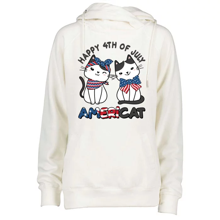 Cute Happy 4th Of July Americat Womens Funnel Neck Pullover Hood