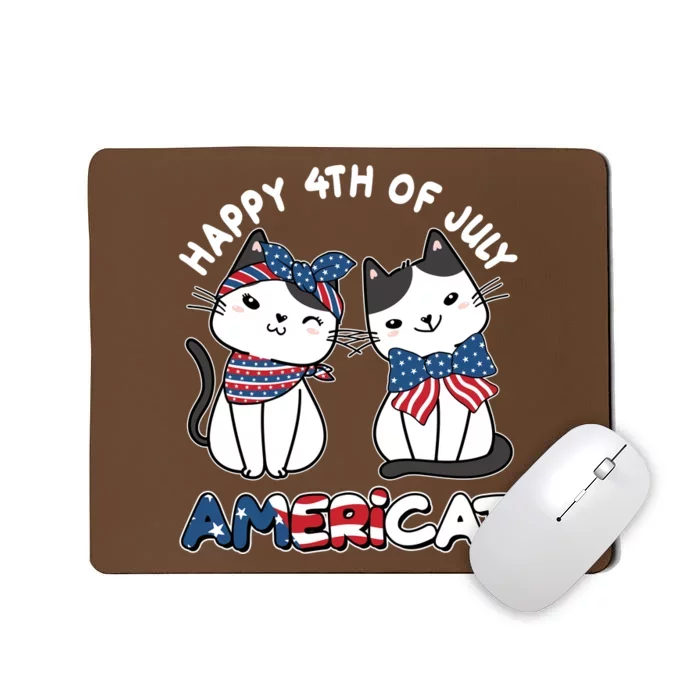 Cute Happy 4th Of July Americat Mousepad