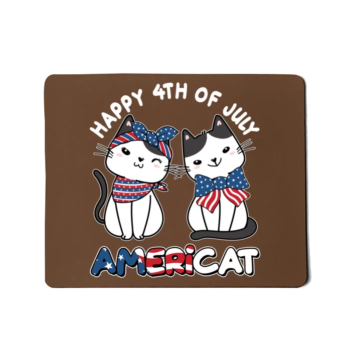 Cute Happy 4th Of July Americat Mousepad