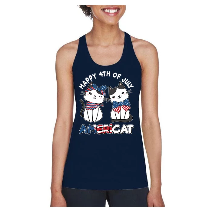 Cute Happy 4th Of July Americat Women's Racerback Tank