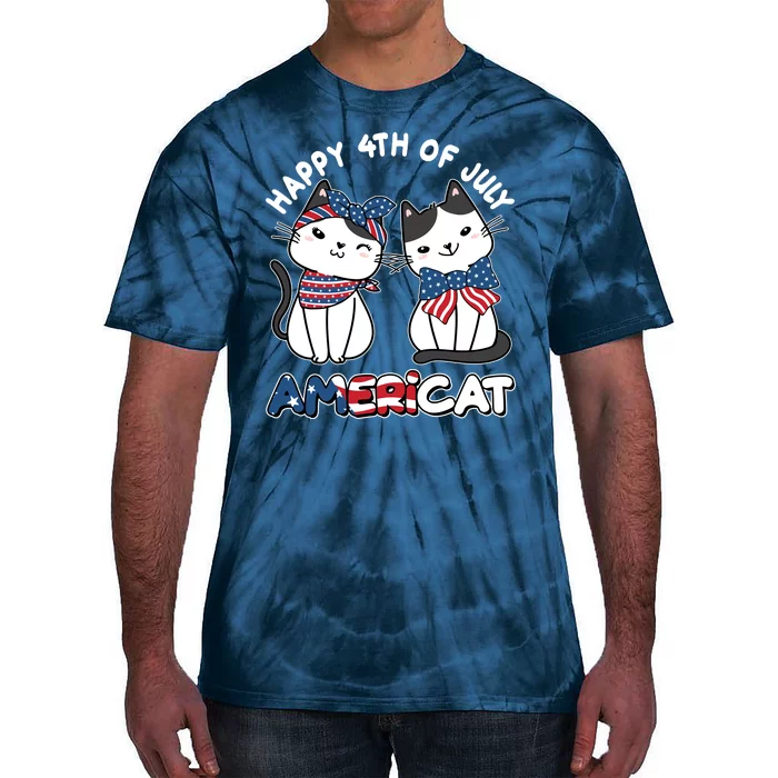 Cute Happy 4th Of July Americat Tie-Dye T-Shirt