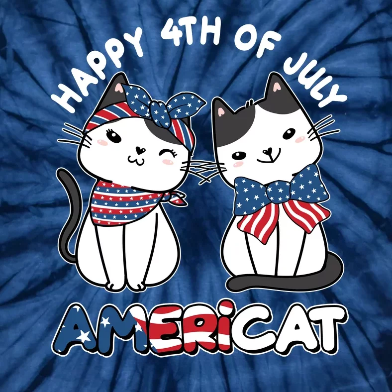 Cute Happy 4th Of July Americat Tie-Dye T-Shirt